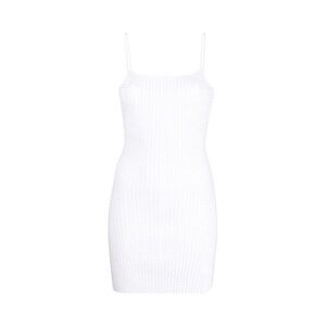 Alexander Wang Crystal-Embellished Knit Mini Dress White Size 10 NWT